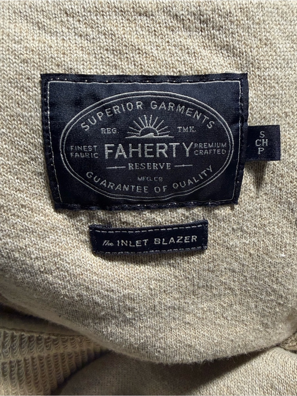 Faherty Lightweight Beige Knit Sport Coat - Picture 5 of 7